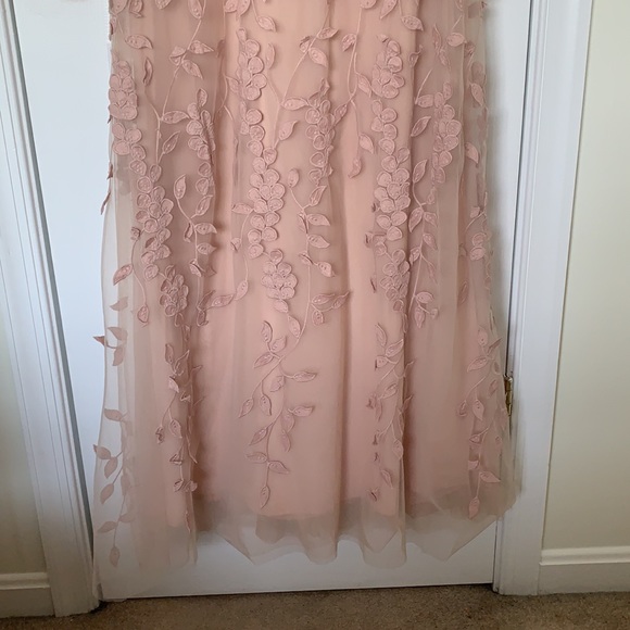 Size 2, BCBG Maxzaria maxi dress with floral appliqués on tulle. Worn once. - Picture 2 of 8